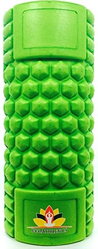 EcoAthletics 2 in 1 Foam Roller - FREE Video Tutorial - FREE Shipping - Professional Grade - Highly Durable and Versatile - 1 Year Warranty (Green &amp; Black)