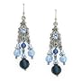 Fantasy Filigree Midnight Blues Hues Chandelier Earrings