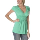 Juniors' Xhilaration Puff-Sleeve Empire Top - Jade Haze