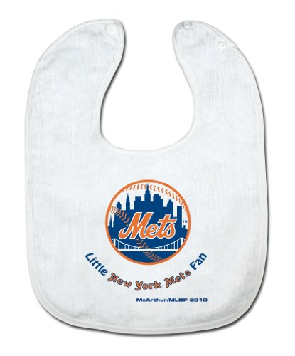 MLB New York Mets White Snap Bib with Team Logo
