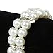 Bridal Wedding Party Faux Pearl Necklace + Earrings + 2-Row Bracelet Set