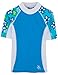 Tuga Girls Seaside S/S Rash Guard (UPF 50+), Aquamarine, 6/7 yrs
