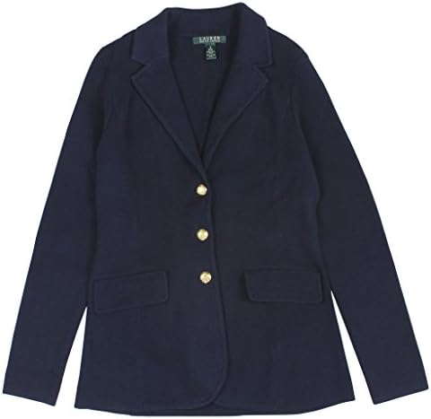 Womens Sweater Three Button Blazer Navy XL