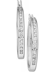 14K White Gold Diamond Hoop Earrings - 0.50 Ct. -- LIFETIME WARRANTY