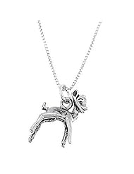 Sterling Silver One Sided Baby Fawn Deer Necklace