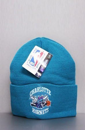 Vintage Deadstock Charlotte Hornets Beanie (Turq),Beanies for Unisex