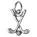Golf Clubs with Ball Charm - Sterling Silver