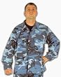 Jacket BDU Sky Camo Poly/Cot Med Reg - Valor , Clothing Jackets