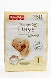 Fisher Price Happy Days Baby Diapers Jumbo Pack, Size 1, 50 Count (Pack of 6)