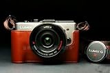 Genuine real COW leather half case bag cover for Panasonic lumix GX1 GX-1 Camera Half case brown color