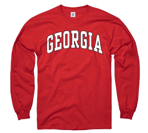 Georgia Bulldogs Adult Long Sleeve Classic Arch T-Shirt (Red, Medium)
