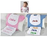 Monogrammed Baby Gifts - 4 Bibs - Shades of Pink