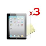 For Apple Ipad 2 New Premium Reusable Screen Protector with Cleaning Cloth (pack of 3)