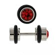 Stainless Steel Fake Plug with Red CZ - 16g Wire - 4g Fake Plug - Sold as a Pair Stainless Steel Fake Plug with Red CZ - 16g Wire - 4g Fake Plug - Sold as a Pair