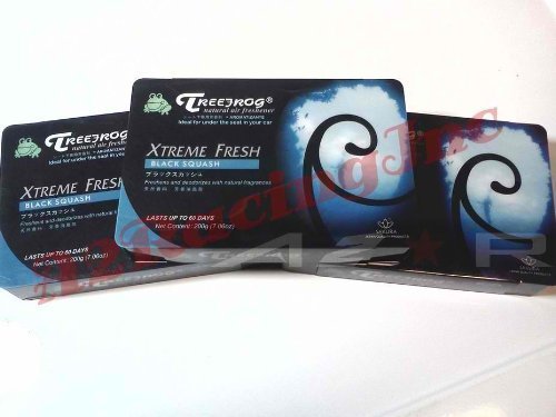 3 Treefrog Xtreme Fresh Black Squash Natural Japanese Air Freshener Deodorizer for Auto/Home/Office