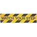 Brady 6" Height, 24" Width, B-916 Grit-Coated Polyester Tape, Black On Yellow Color Anti-Skid Tape Hazard Marking Diecut Cleats, Legend "Watch Your Step" (Pack Of 24)