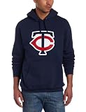 MLB Men's Minnesota Twins 1965 Cooperstown Felt Tek Patch Long Sleeve Hooded Fleece Pullover (Athletic Navy, X-Large)