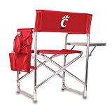 Exclusive By Picnictime Lightweight And Durable Folding Aluminum Sports Chair/Red-Cincinnati University (Embroidery)