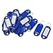 20 Pcs Key ID Label Tags Split Ring Keyring Keychain Blue