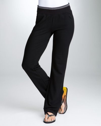 bebe Logo Stripe Waistband Pant - BLACK (L)