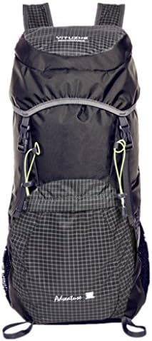 35L Outdoor Foldable Mountaineering Waterproof Scratchproof Backpack with Adjustable Strap Belt For Travel Climbing Camping Male and Female Black-grey