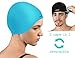 2-IN-1 Premium Silicone Swim Cap - Reversible For Men and Women (black)