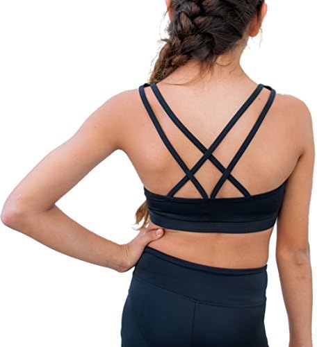 Youth Wide Strap Bra Top (YS, Black)