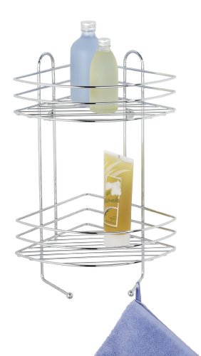 Wenko 15498100 Exclusiv Eckregal - 2 Ablagen, 2 Haken, Chrom, 30 x 44 x 24 cm Preisvergleich