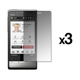 3 Pack of Premium Reusable LCD Screen Protectors for HTC Touch Diamond 2 [Accessory Export Packaging]