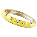 S-Bar Enamel Bangle Bracelet - Yellow