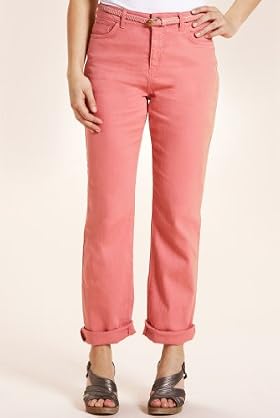 Per Una Turn Up Denim Jeans with Plaited Belt