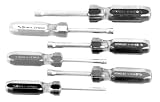 Set contains six nut drivers ranging from 3/16