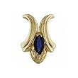 14K Yellow Gold Sapphire and Diamond Pendant