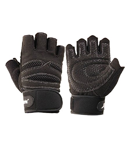 Coromose® Stylish Black Weight Lifting Training Workout Exercise Gloves L