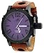 Adee Kaye #AK7211-MIPB Men's Black IP Purple Dial Oversized Mondo G2 Quartz Watch