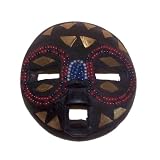 Mini Beaded Mask African Carved Wood Small Wall Decor