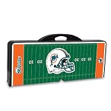 Exclusive By Picnictime Portable Picnic Table Is A Compact Fold-Out Table With Bench Seats/Black-Miami Dolphins (Digital Print)