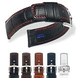 HIRSCH Grand Duke L, 100m-WR, Alligator Grain, 80 Blue, 20 mm, Steel Buckle