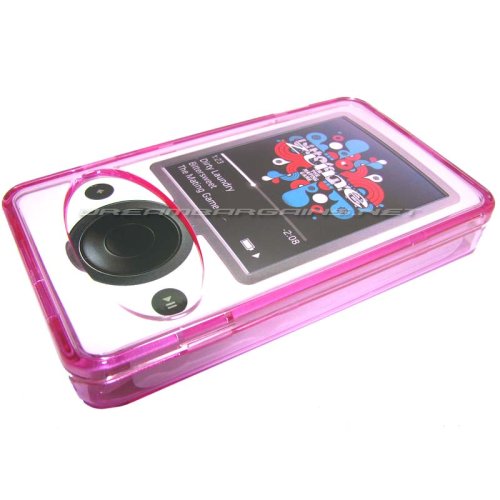 DreamBargains Premium Zune 30GB Crystal Case w/ Kickstand, Neckstrap, and Belt Clip - Pink