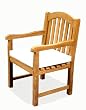 Patio Single Teak Captain's Bench