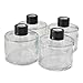 Ougual Set of 4 Cylindrical Round Glass Essential Oils Diffuser Bottles (150ML, Black Cap)