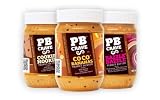 PB Crave Natural Peanut Butter, Variety Pack, 1 CoCo Banana, 1 Cookie Nookie, 1 Razzle Dazzle, 16oz Jars, (3 Jars Total)