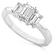 1.00ctw Platinum Classic Three Stone Emerald-cut Diamond Ring (HI/SI1)