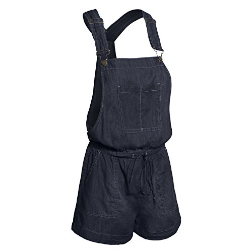 Women's Short Denim Romper Overalls with Pockets
