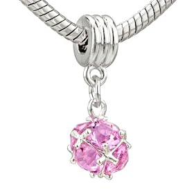 October Birthstone Fancy Dangle Bead - Pandora Charm & Bracelet Compatible