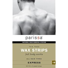 Parissa Tea Tree Wax Strips Natural Hair Removal - For Men - Full Body-made in Canada