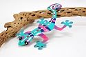 Metal Gecko Hanging Garden Sculpture - Aqua