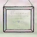 Engraved Iridescent Glass Suncatcher - Romantic Couples Design