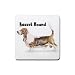 Basset Hound Rubber Square Coaster (4 pack)