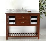 47 Inch Mission Style Single Sink Vanity Console with Cabinet and Marble Top